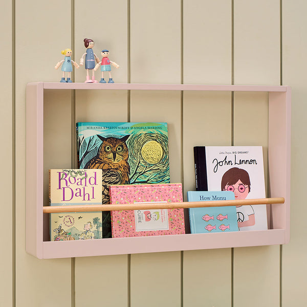 Nightingale Book Display Shelf, Chalk Pink