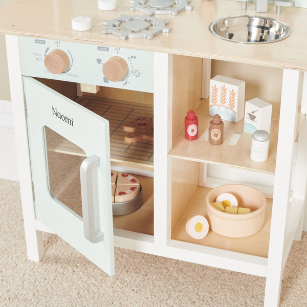 Personalised Let's Bake Play Kitchen, Mint