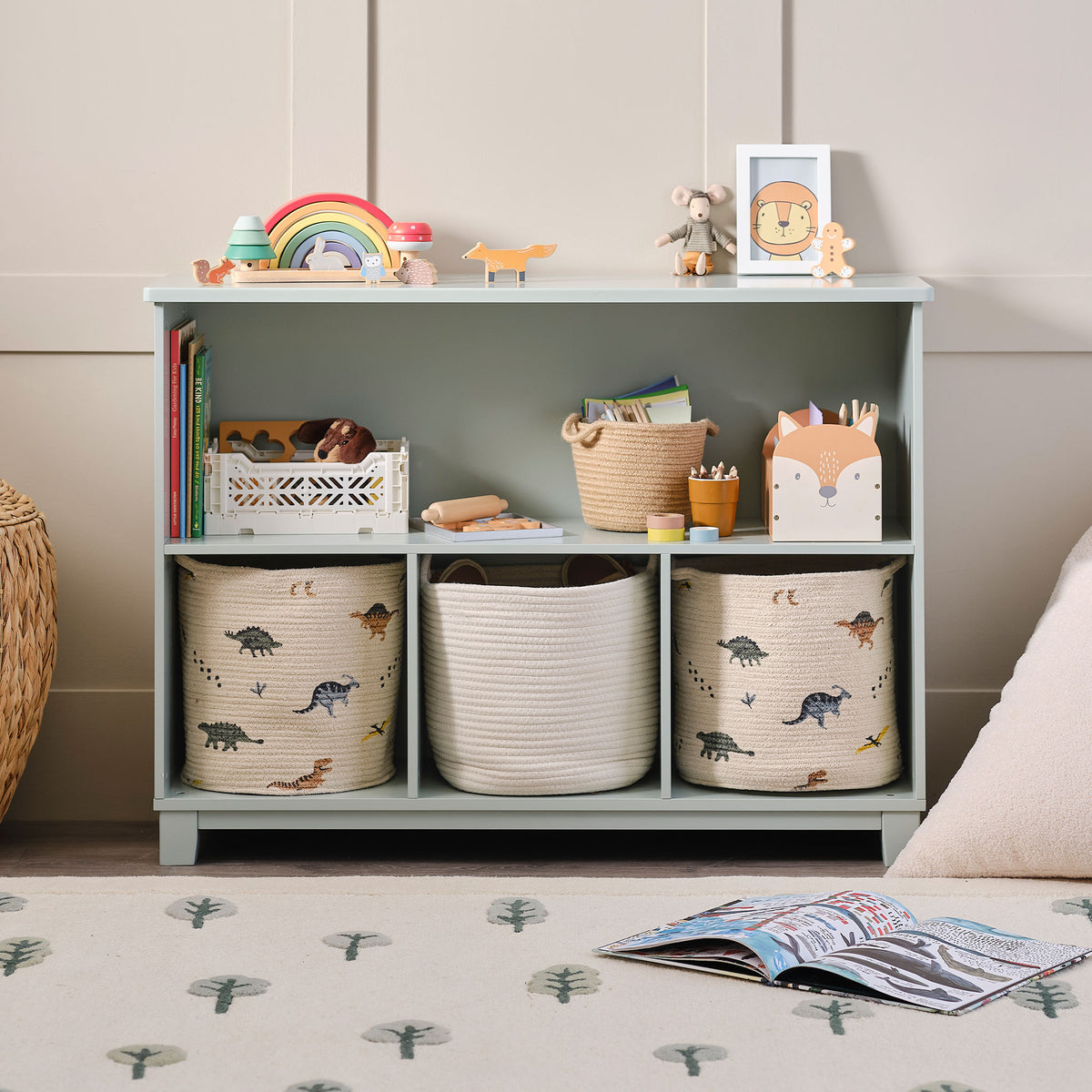 Blake Storage Shelf Unit Sage Green