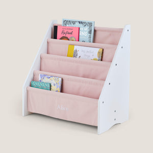 Personalised Sling Bookcase, Chalk Pink