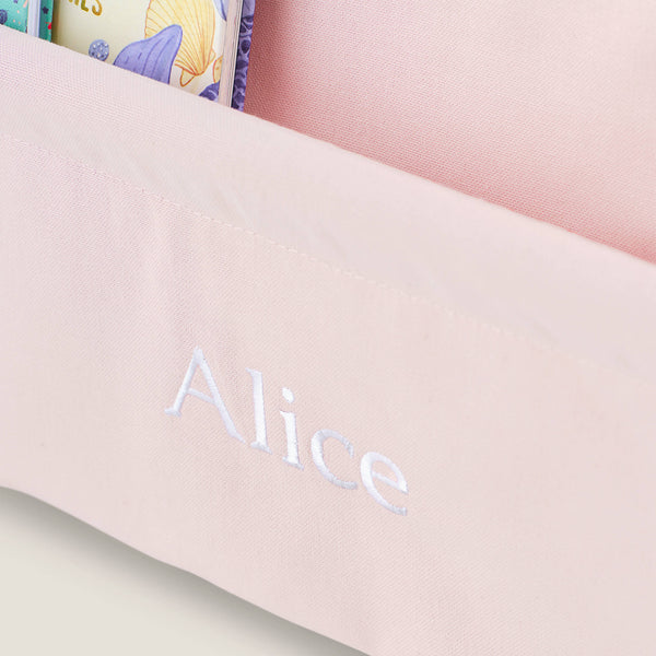 Personalised Sling Bookcase, Chalk Pink