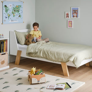 Skylark Single Bed, White & Natural	