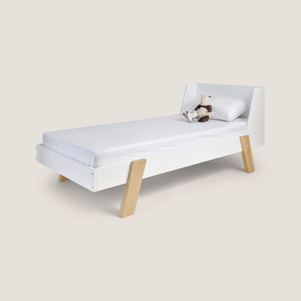 Skylark Single Bed, White & Natural	