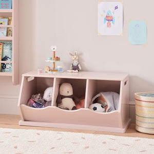 Triple Stacking Storage Trunk, Chalk Pink