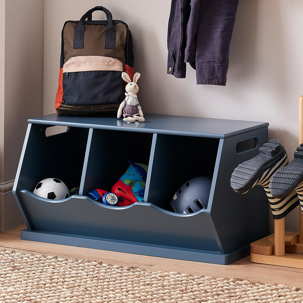 Triple Stacking Storage Trunk, Ocean Blue
