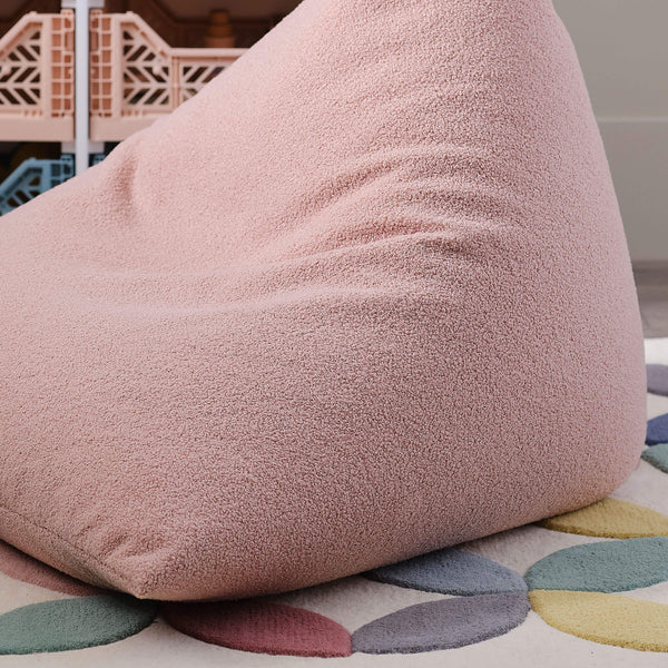 Teddy Fabric Bean Bag, Powder Pink