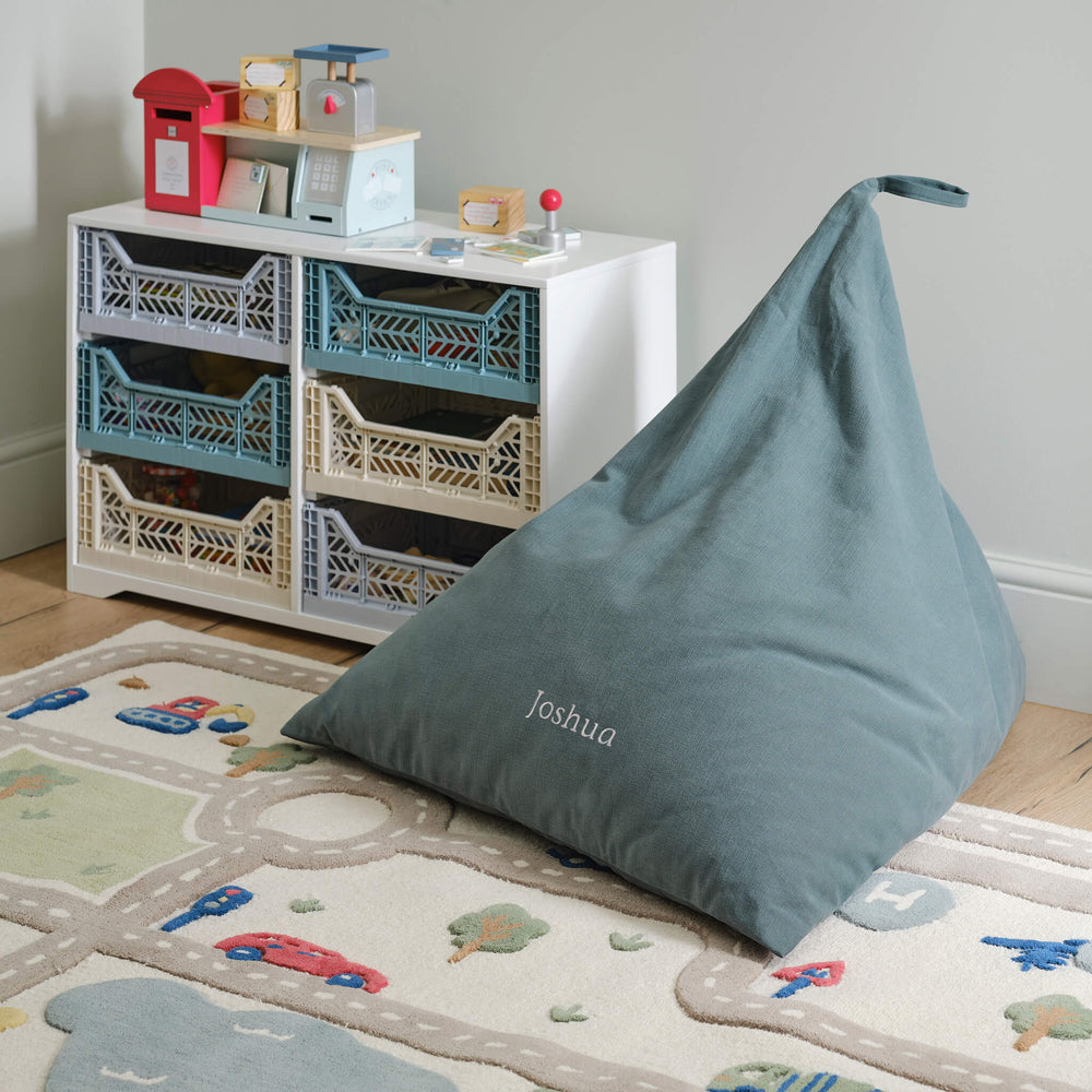 Personalised Washable Plain Bean Bag, Marine