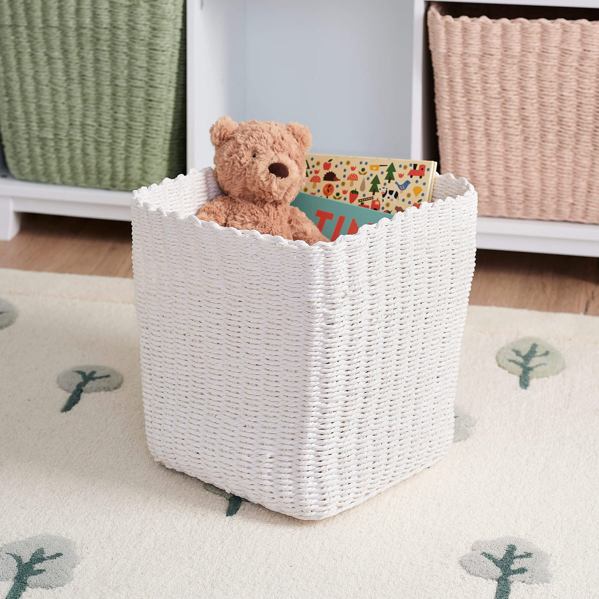 Paper Rope Storage Paper Rope Storage Basket, Ivory