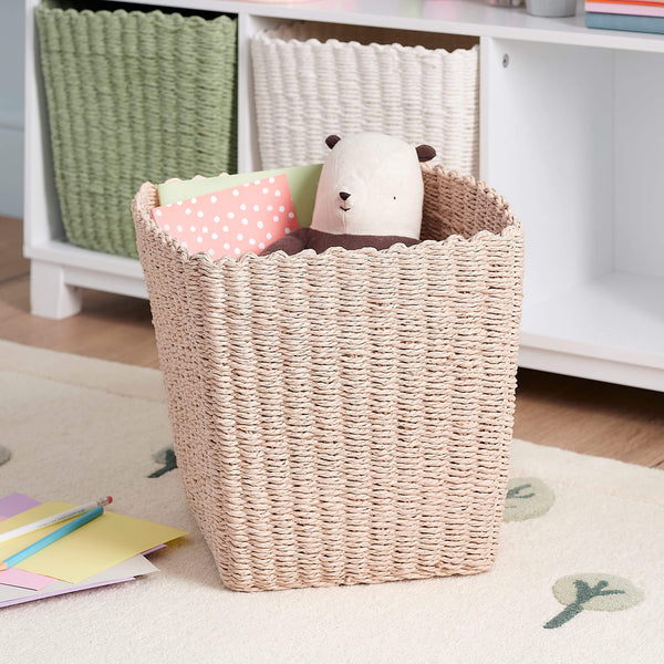 Paper Rope Storage Basket, Pink