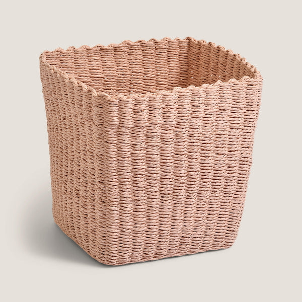 Paper Rope Storage Basket, Pink