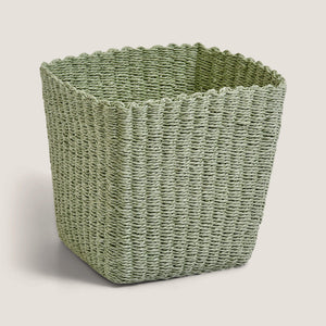 Paper Rope Storage Basket, Green