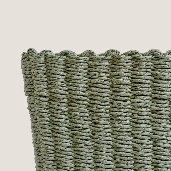 Paper Rope Storage Basket, Green