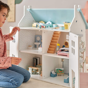 Wooden Dolls House & Furniture Bundle