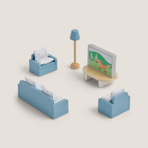Wooden Dolls House & Furniture Bundle