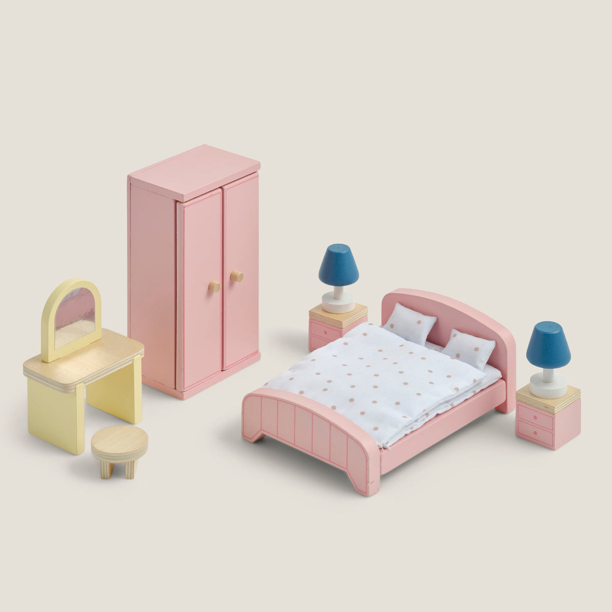 Wooden Dolls House Furniture Bedroom