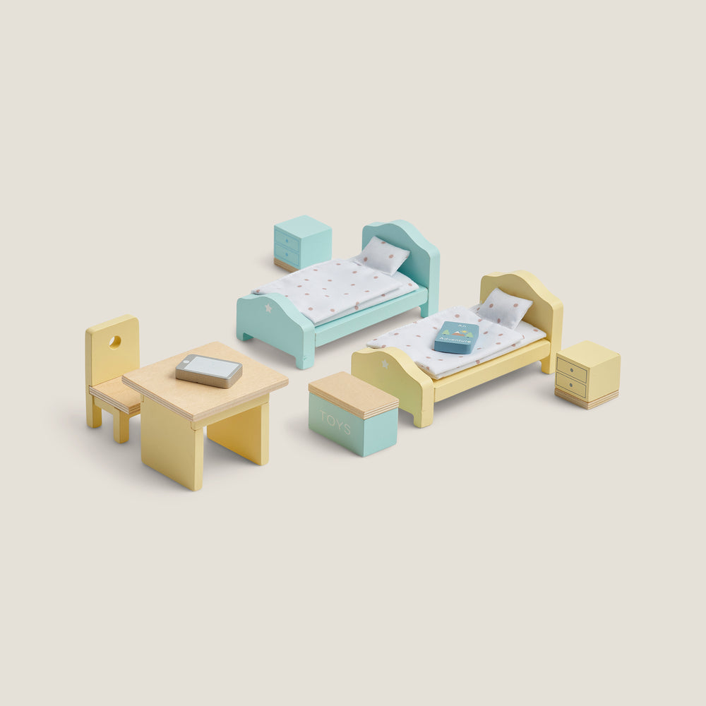 Wooden Doll's House Furniture, Children's Bedroom