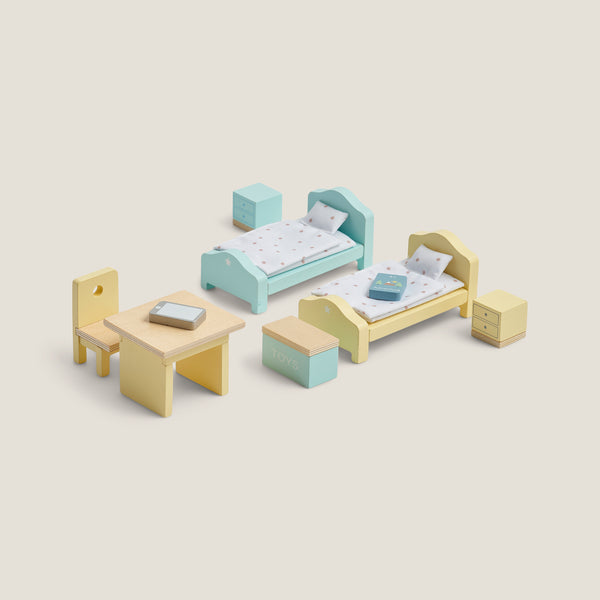 Wooden Doll's House Furniture, Children's Bedroom