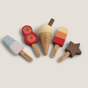 Wooden Lollies & Ice Cream, Set of 5