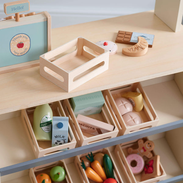 Play Shop Stall & Food Crates Bundle