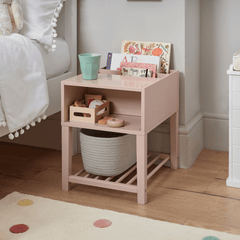 Croft Bedside Table, Chalk Pink