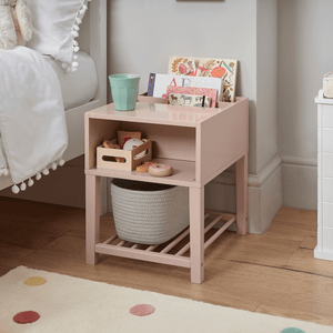 Croft Bedside Table, Chalk Pink