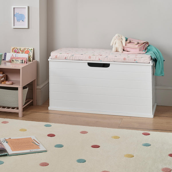 Large Classic Toy Box Seat, White