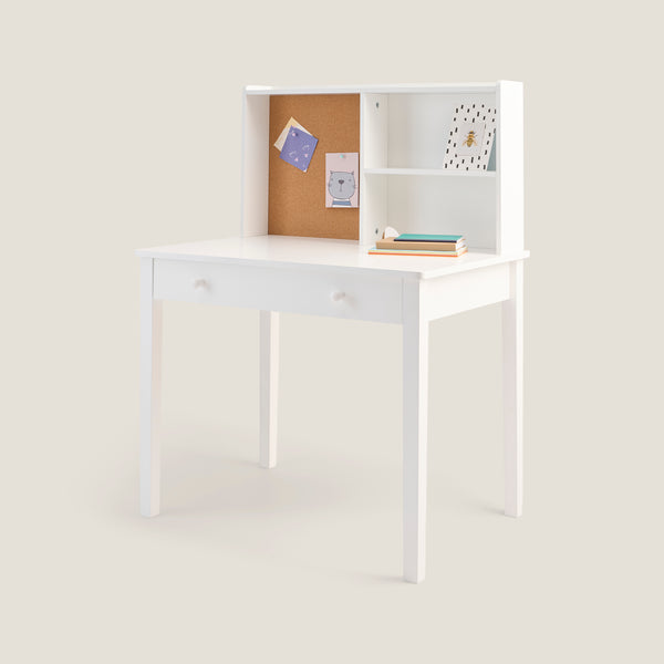 Junior Study Desk & Pinboard, White