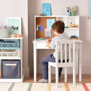 Junior Study Desk & Pinboard, White