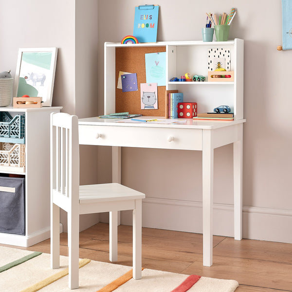 Junior Study Desk & Pinboard, White