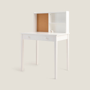 Tall Study Desk & Pinboard, White