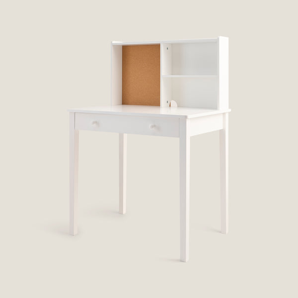 Tall Study Desk & Pinboard, White