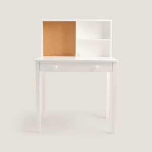 Tall Study Desk & Pinboard, White