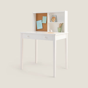 Tall Study Desk & Pinboard, White