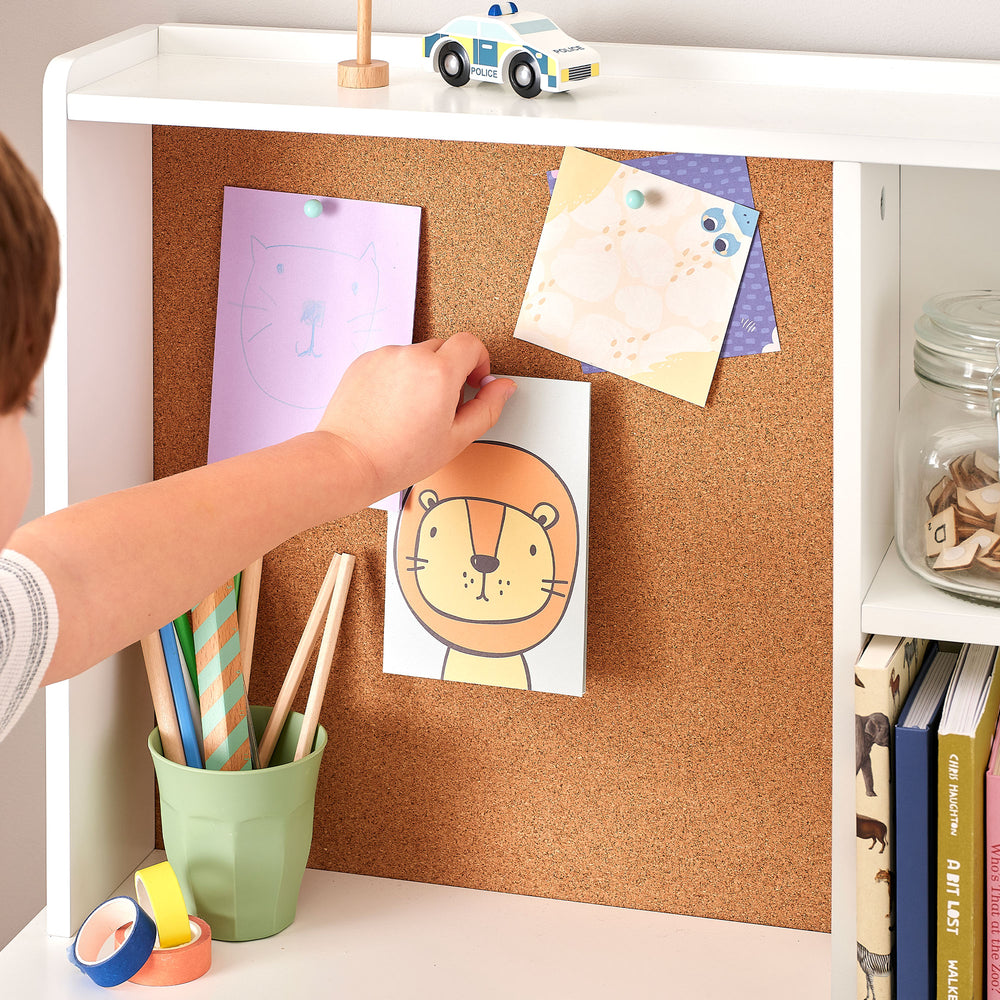 Junior Study Desk & Pinboard, White