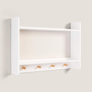 Landscape Shelves with Hooks, White