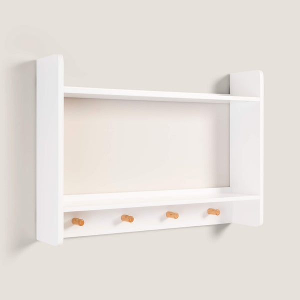 Landscape Shelves with Hooks, White