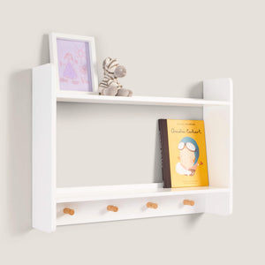 Landscape Shelves with Hooks, White