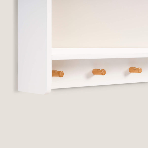 Landscape Shelves with Hooks, White