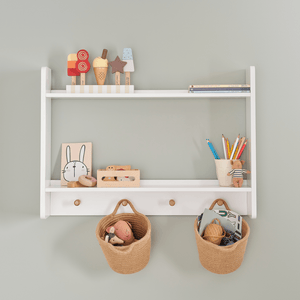 Landscape Shelves with Hooks, White