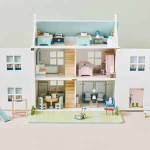 Wooden Dolls House & Furniture Bundle