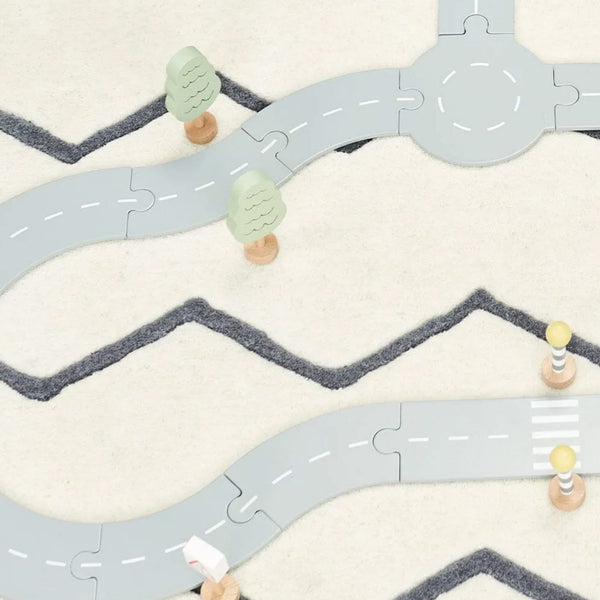Wooden Toy Garage with Track & Cars