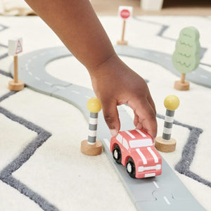 Wooden Toy Garage with Track & Cars