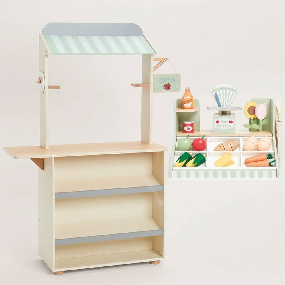 Wooden Play Shop & Market Stall Bundle