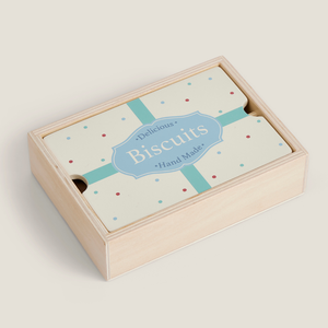 Teatime Wooden Biscuit Box