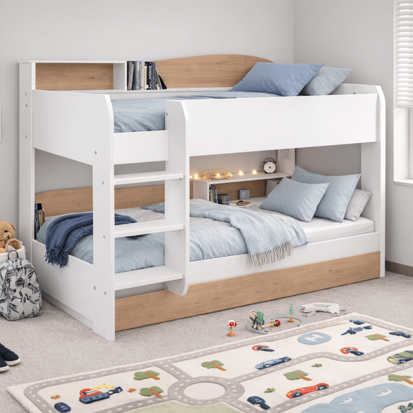 Newton Bunk Bed with Underbed Truckle, White & Oak