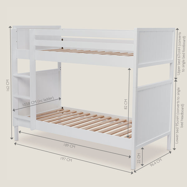 Lulworth Bunk Bed, White	