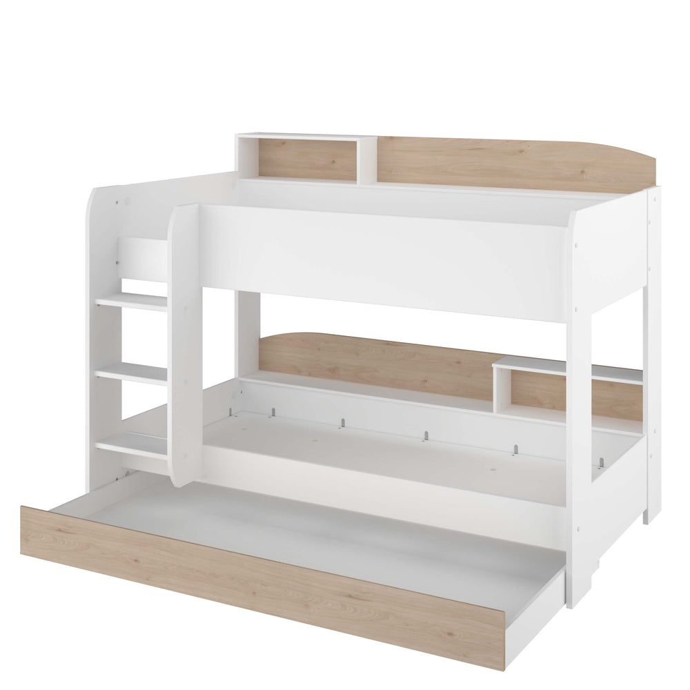 Newton Bunk Bed with Underbed Truckle, White & Oak