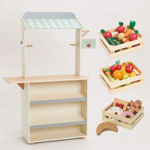 Play Shop Stall & Food Crates Bundle