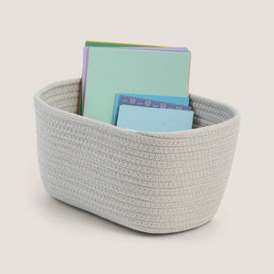Short Rope Basket, Sage Green