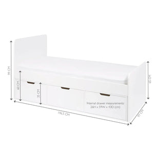Stowaway Single Storage Bed, 3 Drawer